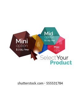 Select product template. Vector background for business brochure or flyer, presentation and web design navigation layout