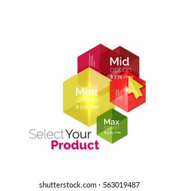 Select product template. Vector background for business brochure or flyer, presentation and web design navigation layout