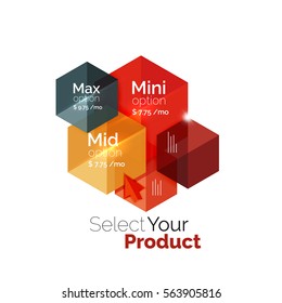Select product template. Vector background for business brochure or flyer, presentation and web design navigation layout