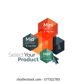 Select product template. Vector background for business brochure or flyer, presentation and web design navigation layout