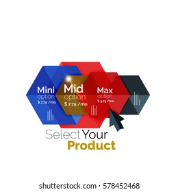 Select product template. Vector background for business brochure or flyer, presentation and web design navigation layout