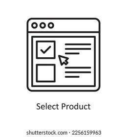 Select Product Vector Outline Icon Design illustration. Shopping and E-Commerce Symbol on White background EPS 10 File