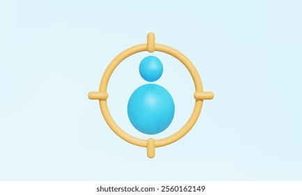 Select profile best focus leadership aim management targeting employment 3D vector icon human resources username vision development business growth people goal illustration