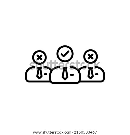 select right candidate icon in vector. logotype