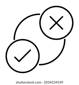 Wählen Sie das richtige und falsche Symbol für das Auswahlsymbol aus