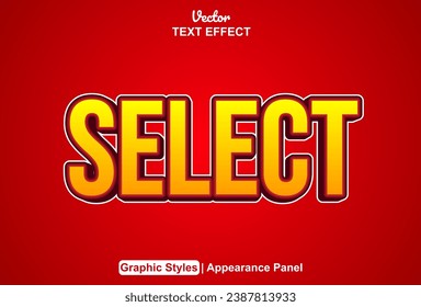 select text effect with an orange graphic style and can be edited