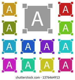 Select text multi color icon. Simple thin line, outline vector of Text editor icons for UI and UX, website or mobile application