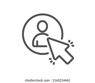 Select user line icon. Business management sign. Click symbol. Quality design element. Classic style. Editable stroke. Vector