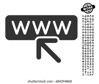 Select Website icon with black bonus men pictures. Select Website vector illustration style is a flat gray iconic symbol for web design, app user interfaces.