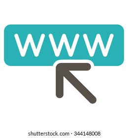 Select Website vector icon. Style is bicolor flat symbol, grey and cyan colors, rounded angles, white background.