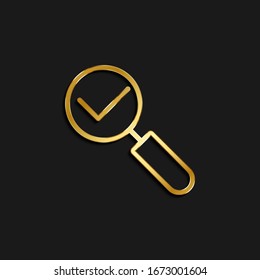 select, zoom gold icon. Vector illustration of golden dark background