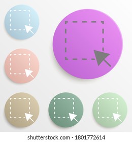 Conjunto de colores de la insignia de área seleccionada. Glifo simple, vector plano de iconos web para ui y ux, sitio web o aplicación móvil