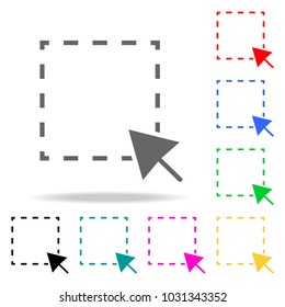 Selected Area web icon. Elements in multi colored icons for mobile concept and web apps. Icons for website design and development, app development on white background