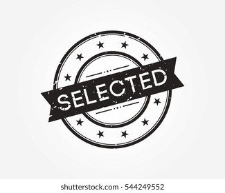 selected. black stamp sign