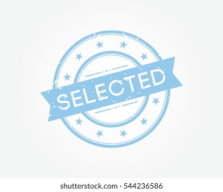 selected. blue stamp sign vector