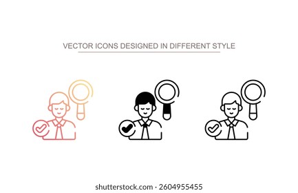 Selected Candidate icon design with white background stock illustration