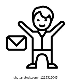 Selected candidate line icon, recruitment 