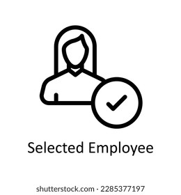 Vector de empleado seleccionado    iconos de esquema. Material gráfico simple