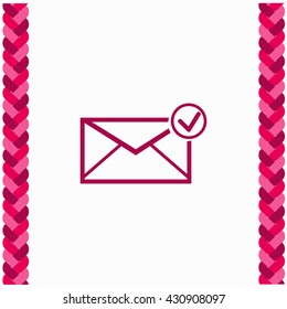 Selected mail icon Flat Design. Isolated Illustration.