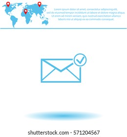 Selected mail  icon. Vector design.