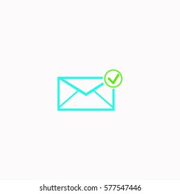 Selected mail  icon Vector design. Colored illustration.