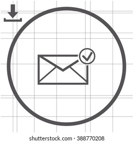 Selected mail vector icon.