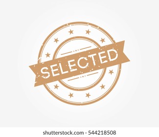 selected. stamp sign brown