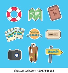 pegatinas de verano seleccionadas con iconos únicos y bonitos