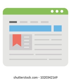 
Selected web page, flat design bookmark concept
