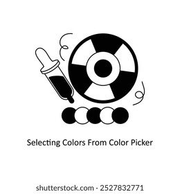 Selecting Colors From Color Picker concepts style illustration. EPS 10 File