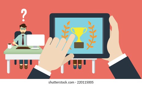 Selecting a desirable employee. Business human resource - vector illustration