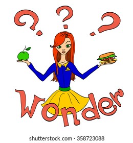 Selecting Girl Diet Wonder | EPS10 VECTOR