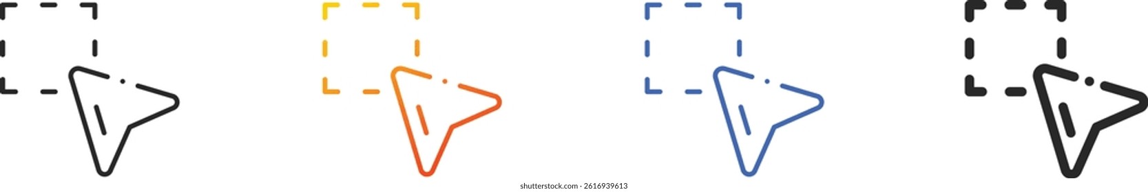selecting icon.Thin Linear, Gradient, Blue Stroke and bold Style Design Isolated On White Background