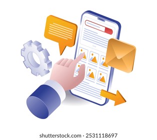 Selecionando informações na aplicação Web do smartphone