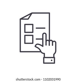 Selecting an option black icon concept. Selecting an option flat  vector symbol, sign, illustration.