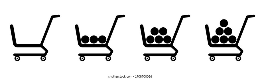 A selection of abstract web icons grocery baskets from the supermarket - Vector illustration