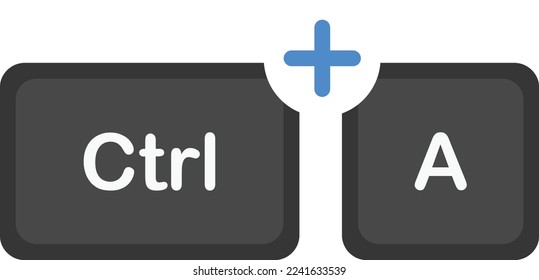 selection all shortcut keyboard Icon Vector FLat Illustration