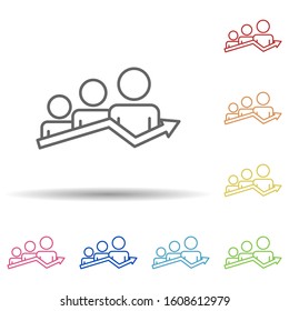 Selection of the best employee line in multi color style icon. Simple thin line, outline vector of business organisation icons for ui and ux, website or mobile application