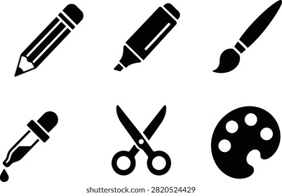 A selection of black icons for creative