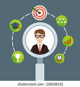 Selection of business personnel - vector illustration