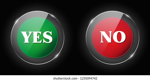 Selection buttons between NO and YES. Like and dislike icons set. Set of modern color and style.