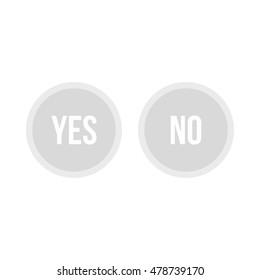 Selection buttons yes and no icon in flat style isolated on white background. Click and choice symbol vector illustration