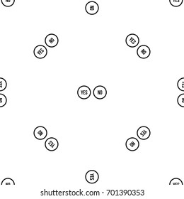 Selection buttons yes and no pattern repeat seamless in black color for any design. Vector geometric illustration