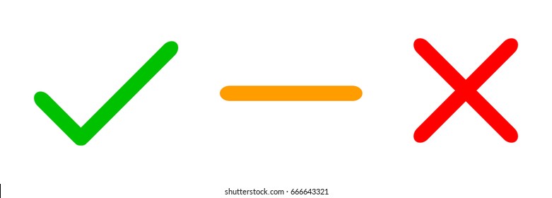 Selection: check mark, survey, cross – stock vector