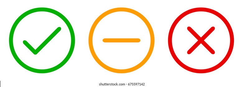 Selection: check mark, survey, cross – vector