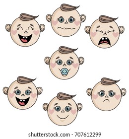 selection of children's emotions boy