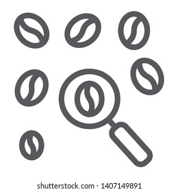 Selection coffee beans line icon, food and coffee, coffee select sign, vector graphics, a linear pattern on a white background, eps 10.