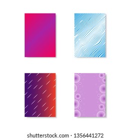 A selection of Color covers. Abstract design,lines, circles, in cool colors with gradient. Vector template.