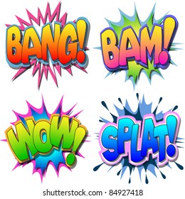 Selection Comic Book Exclamations Action Words Stock Vector (Royalty ...