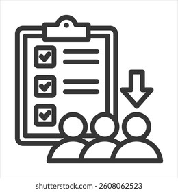 Selection Criteria Outline Icon Vector Illustration